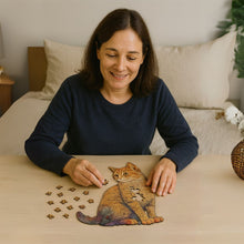 Carica l'immagine nel visualizzatore di Gallery, Puzzle 3D in legno a forma di gatto