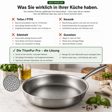 Lade das Bild in den Galerie-Viewer, TitanPur Pro – Beschichtungsfreie Titanpfanne ohne PFAS & PTFE | 26 cm