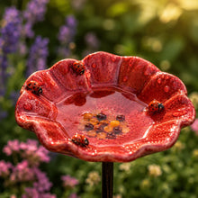 Carica l'immagine nel visualizzatore di Gallery, Fiori di coccinella fatti a mano – Abbeveratoi in ceramica resistenti alle intemperie, set da 4
