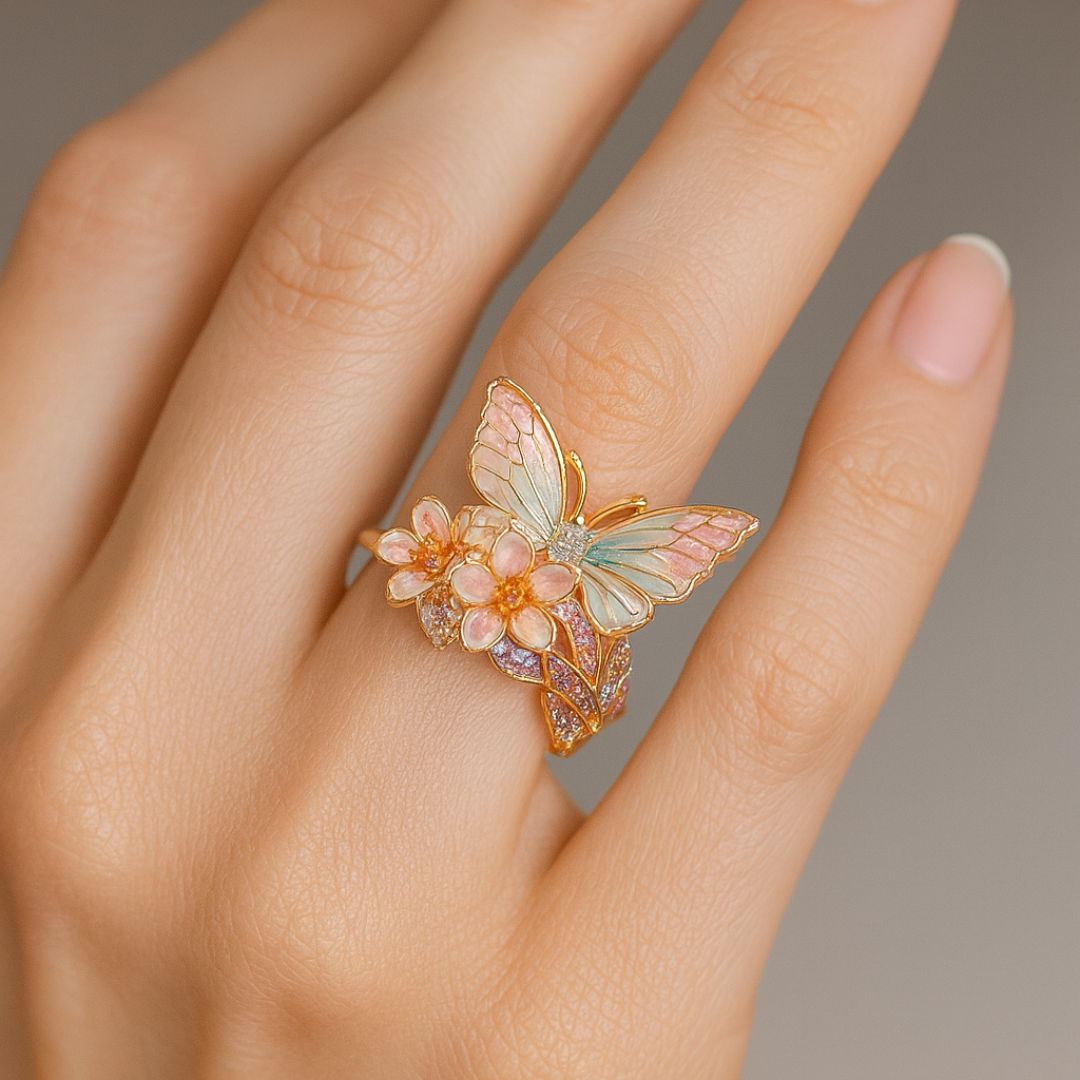 Anello floreale vintage – Poema fiorito in oro
