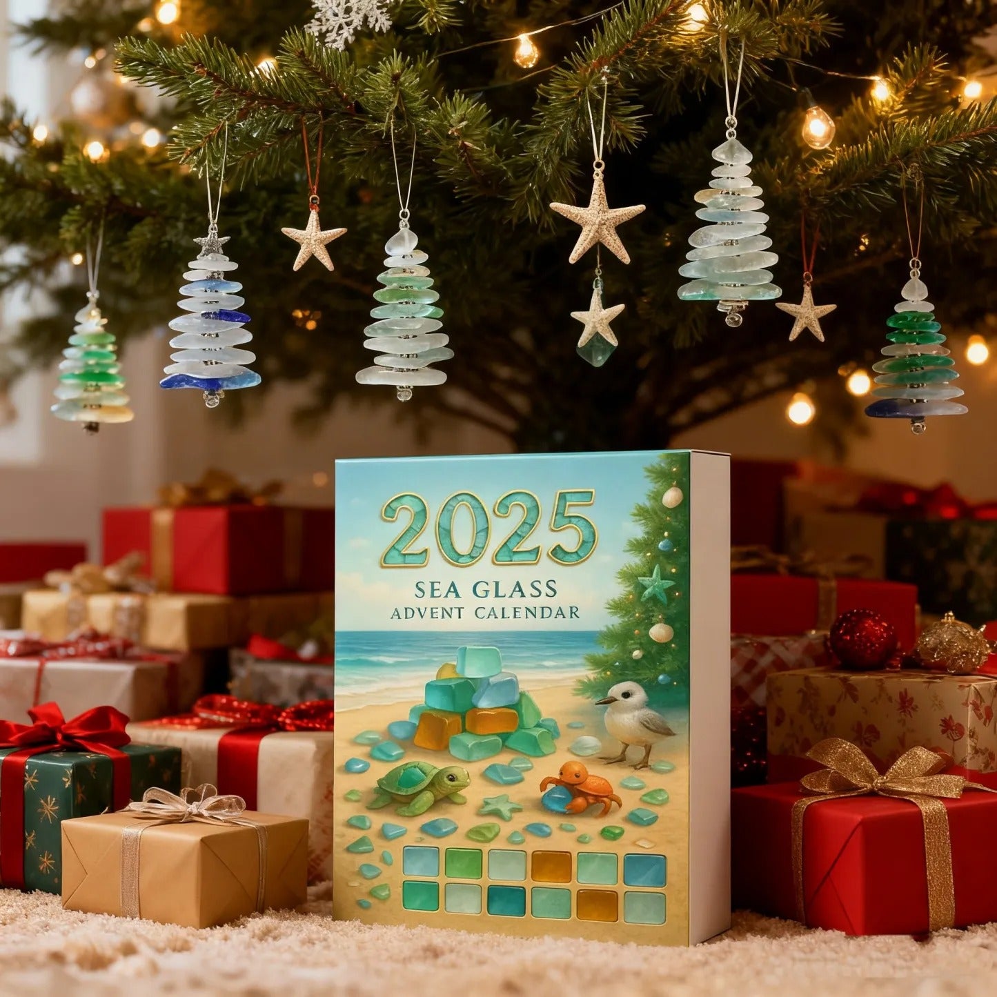 Magico Calendario dell'Avvento di vetro di mare