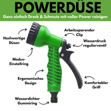 Carica l'immagine nel visualizzatore di Gallery, Set Powerflex - Tubo da giardino flessibile con doccia a 7 funzioni ad alta pressione
