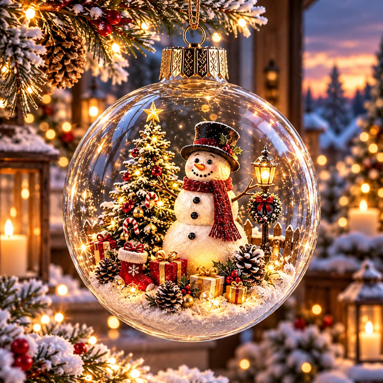 WinterWunder – leuchtende 3D-Weihnachtskugel mit Miniaturwelt