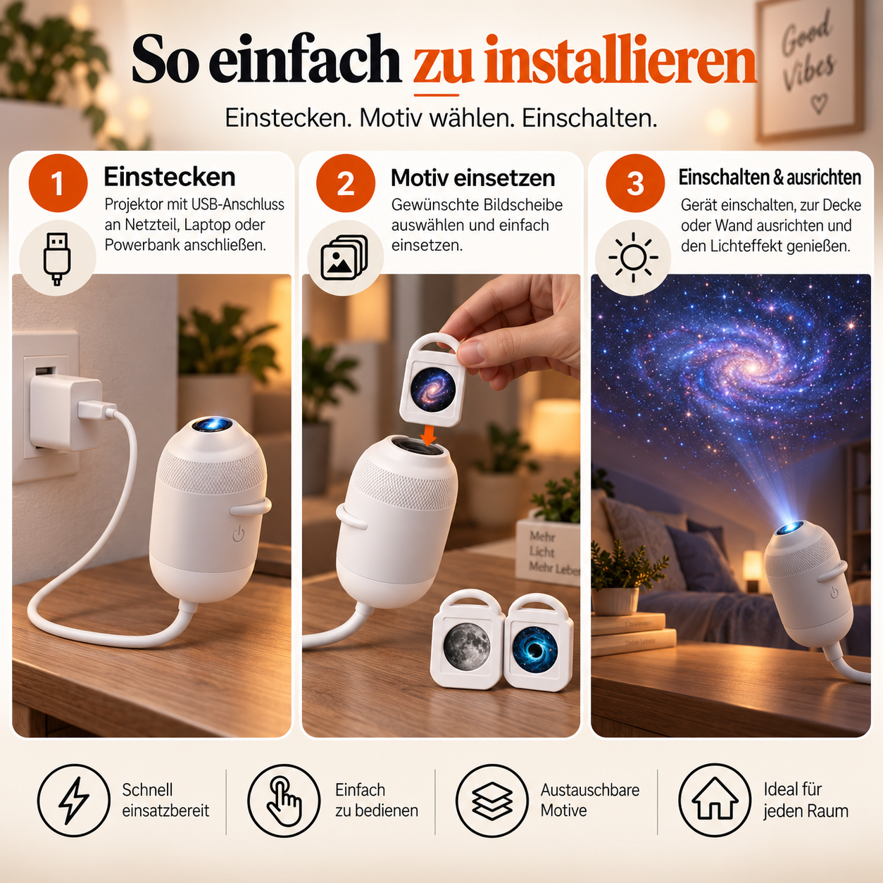 TraumWelten 5D – Galaxie- & Ozeanprojektor