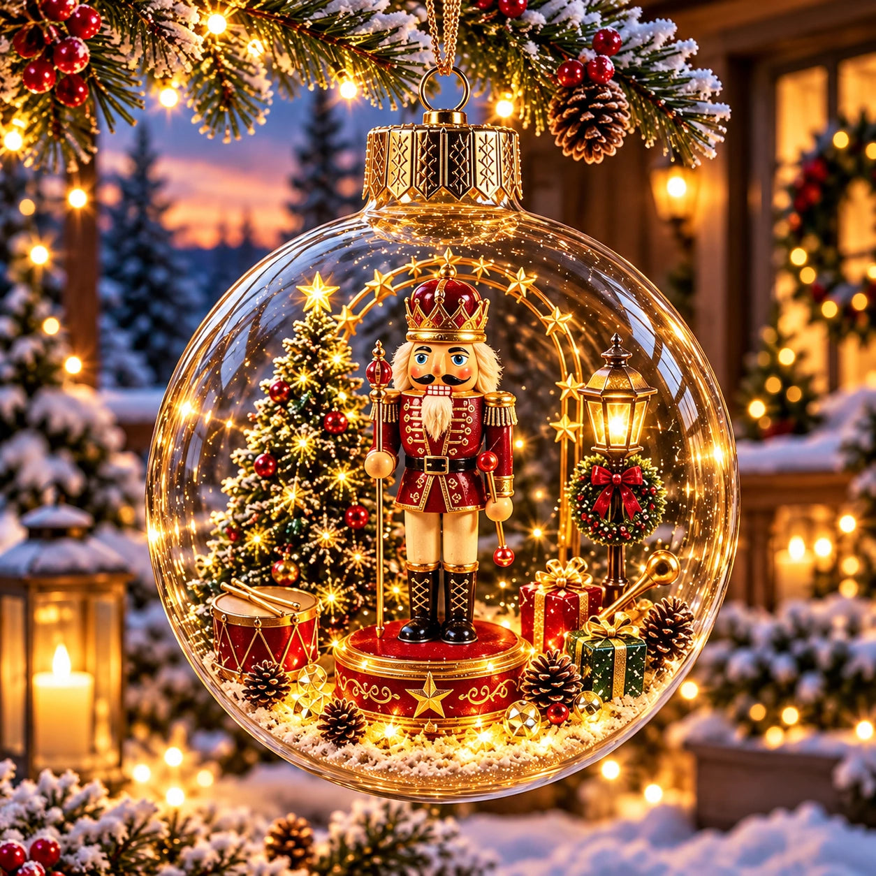 WinterWunder – leuchtende 3D-Weihnachtskugel mit Miniaturwelt