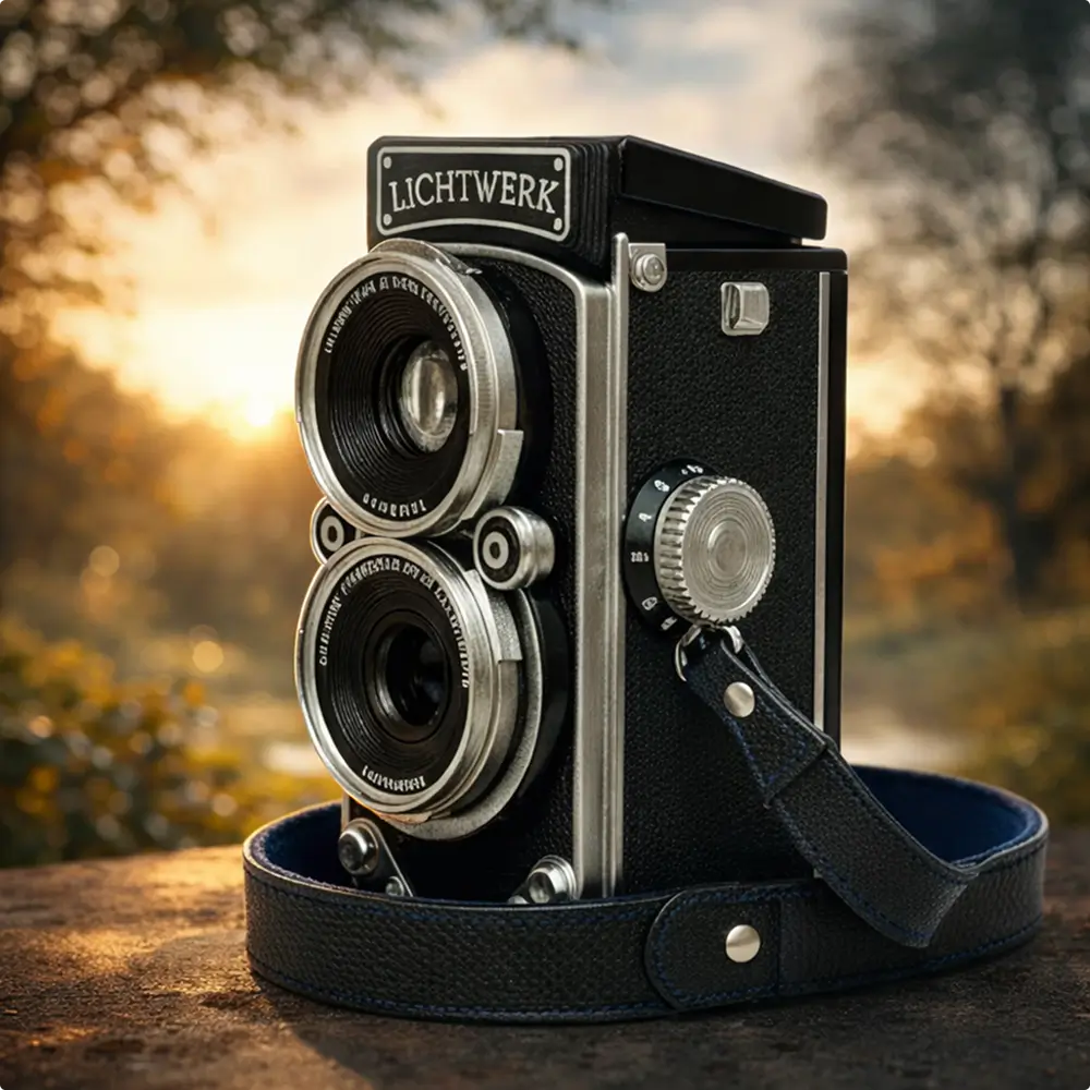 Lichtwerk RetroCam TLR – Fotocamera digitale vintage con look da pellicola