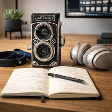Carica l'immagine nel visualizzatore di Gallery, Lichtwerk RetroCam TLR – Fotocamera digitale vintage con look da pellicola
