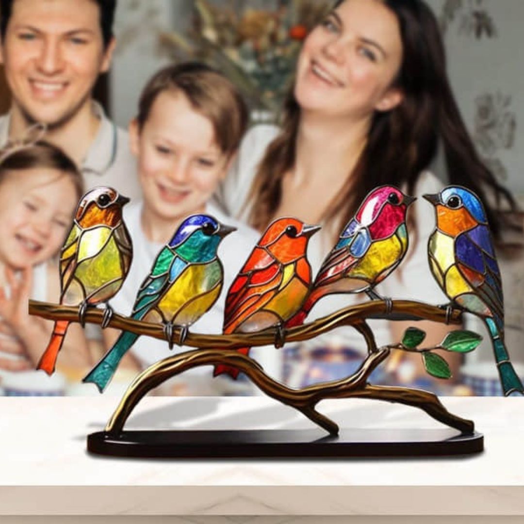Scultura di uccello artigianale e colorata – perfetta per la casa, l'ufficio o come regalo