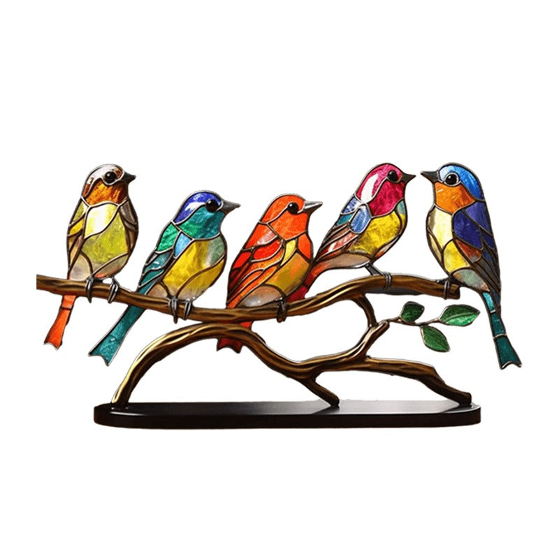 Scultura di uccello artigianale e colorata – perfetta per la casa, l'ufficio o come regalo
