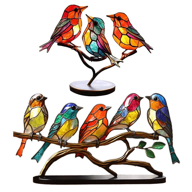 Scultura di uccello artigianale e colorata – perfetta per la casa, l'ufficio o come regalo