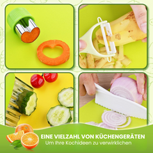 Carica l'immagine nel visualizzatore di Gallery, Set da cucina Montessori per bambini, sicuro e biologico, incl. 2 taglieri GRATIS per bambini
